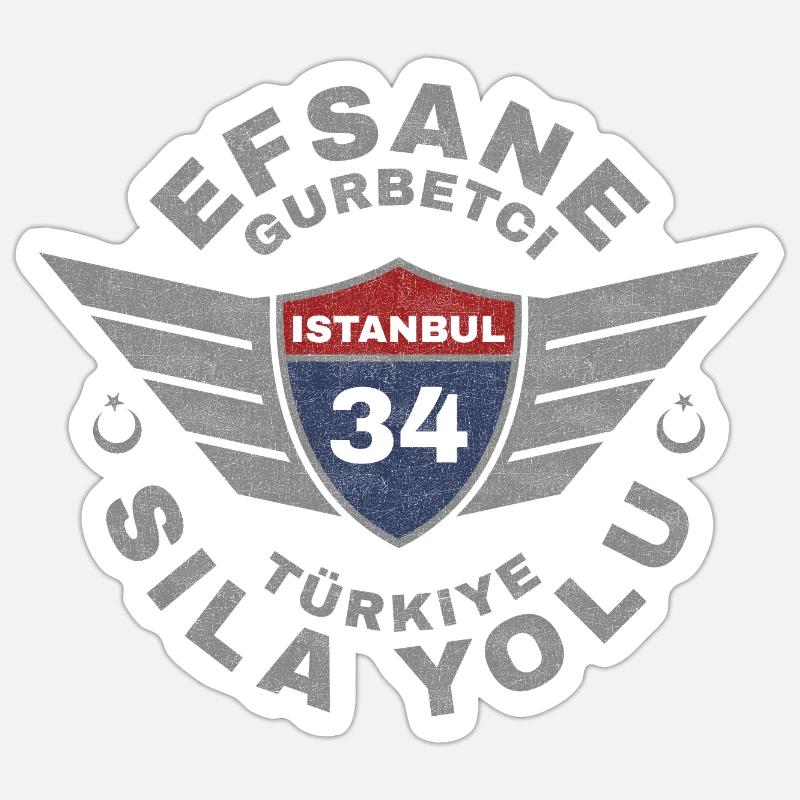 Istanbul - Sticker taille S (10 x 10 cm) - blanc mat