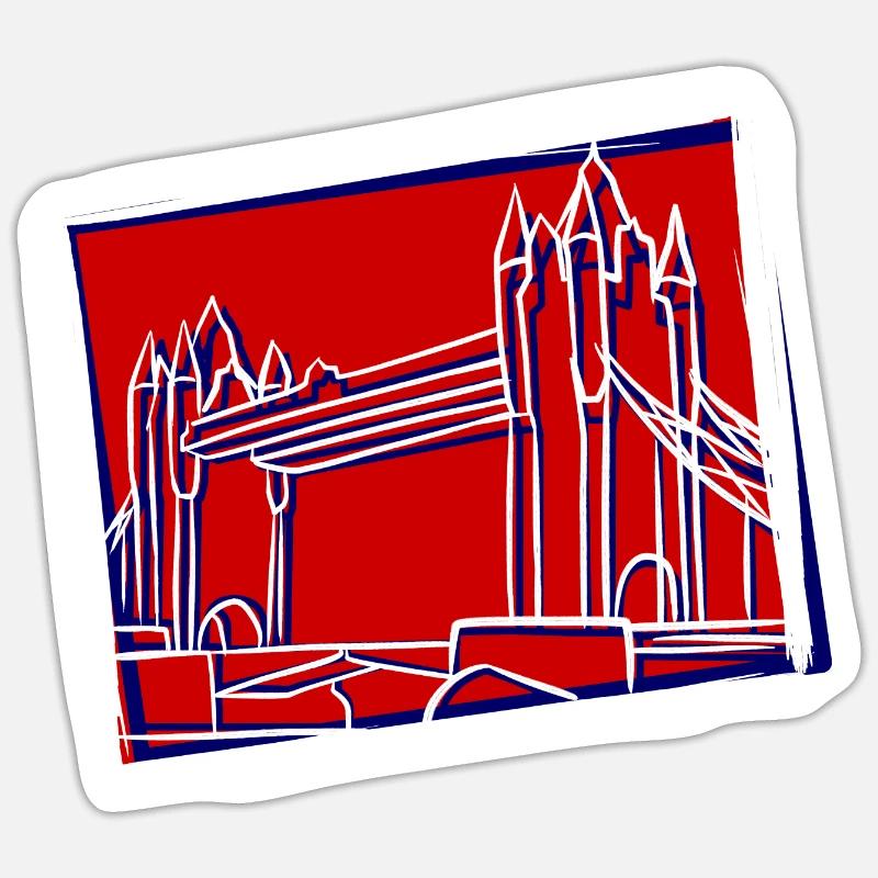 Tower Bridge Illustration - Sticker size S (10 x 10 cm) - white matte