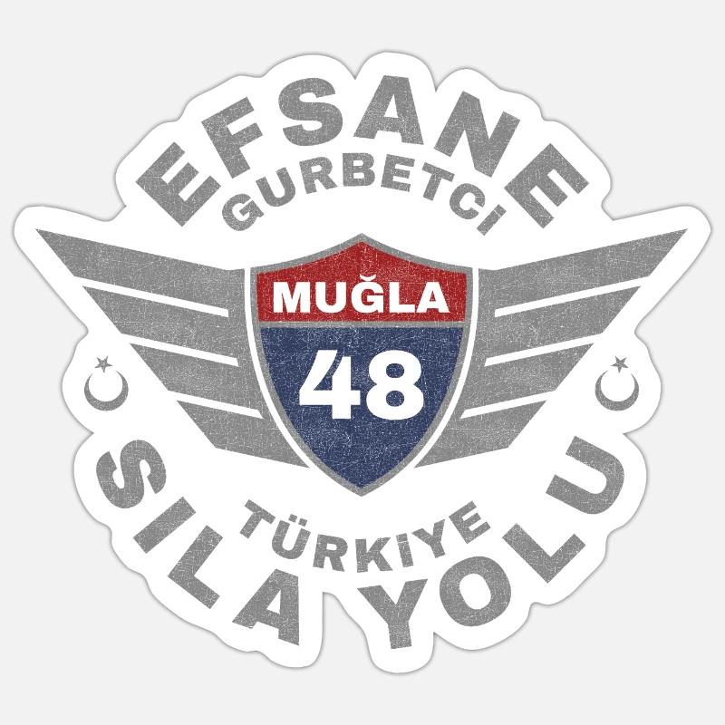 Muğla - Sticker Größe S (10 x 10 cm) - Mattweiß