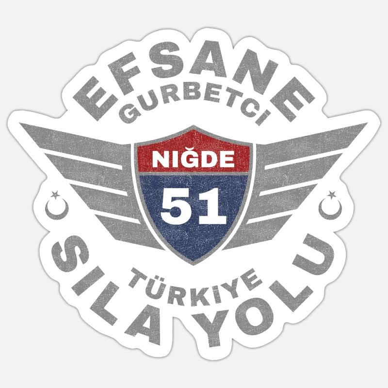 Niğde - Sticker taille S (10 x 10 cm) - blanc mat
