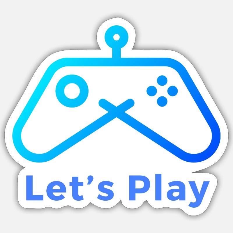 Let's Play Logo - Sticker Größe S (10 x 10 cm) - Mattweiß