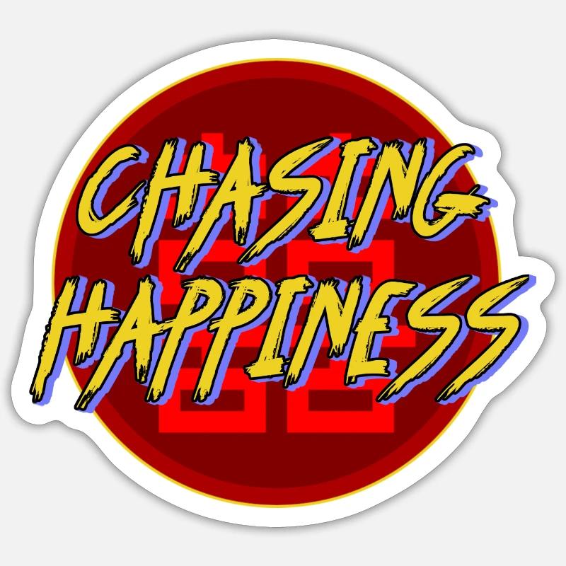 chasing happiness - Sticker size S (10 x 10 cm) - white matte