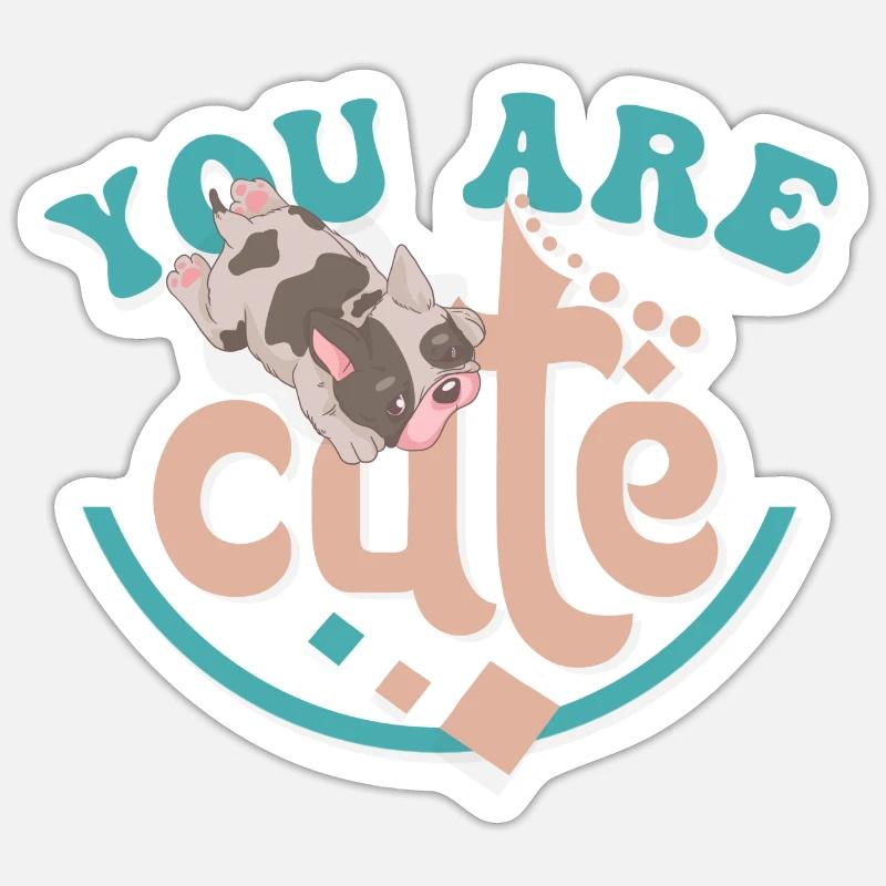 Hunde - Mädchen - Sticker Größe S (10 x 10 cm) - Mattweiß