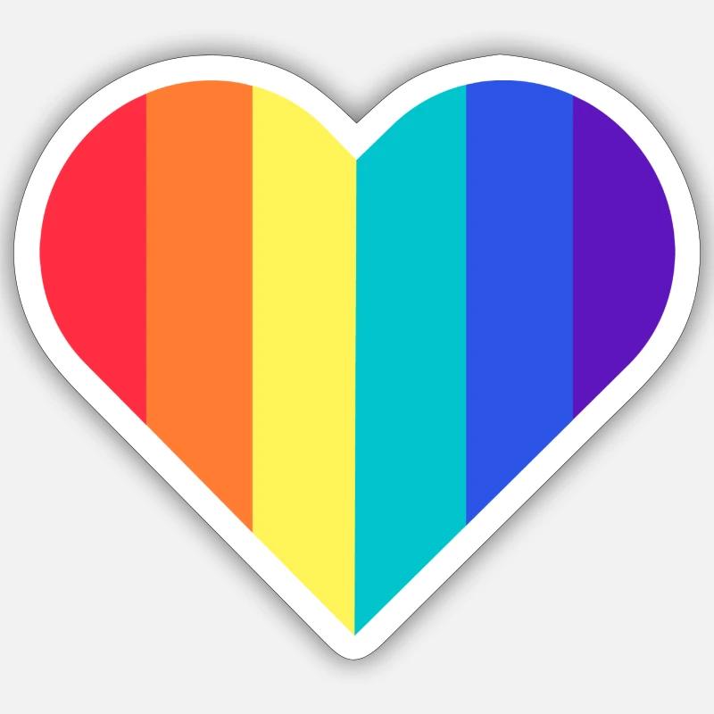 PRIDE Herz Regenbogen Sticker Größe S (10 x 10 cm)