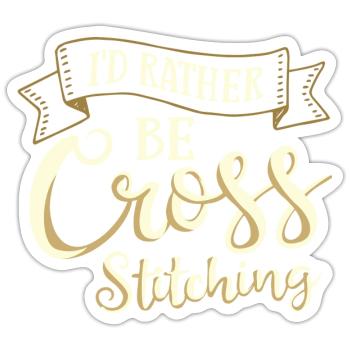 Kreuzstichmuster Kreuzstich Nadeln Sticken Weben - Sticker Größe S (10 x 10 cm) - Mattweiß - Vorne