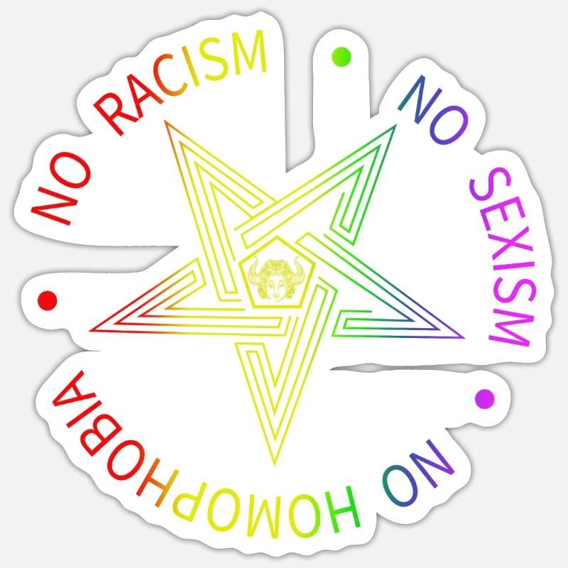 Baphomet Pentagram Symbol Satanas - Pas de racisme Sticker taille S (10 x 10 cm)