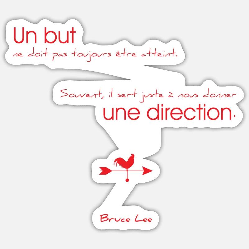 Citation de Bruce Lee - Sticker taille S (10 x 10 cm) - blanc mat