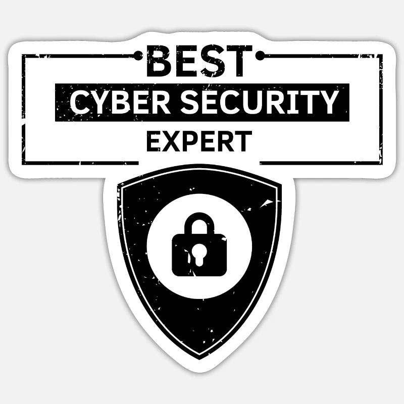 Cybersecurity Design für Hacker und Cyber Security - Sticker Größe S (10 x 10 cm) - Mattweiß
