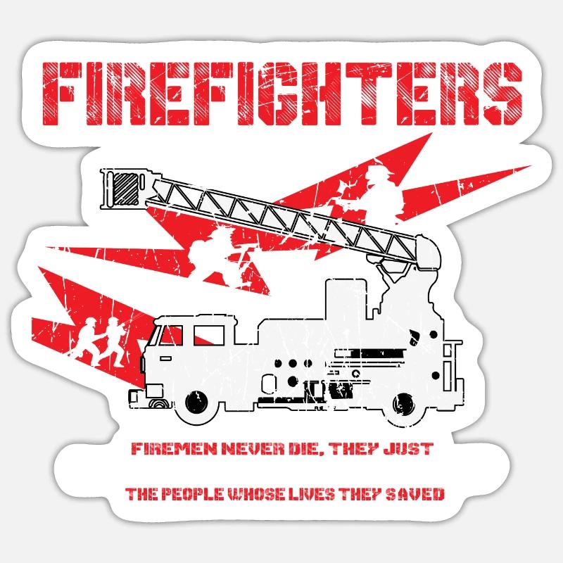 Fire brigade Feuwerwehrmann Extinguish fire - Sticker size S (10 x 10 cm) - white matte