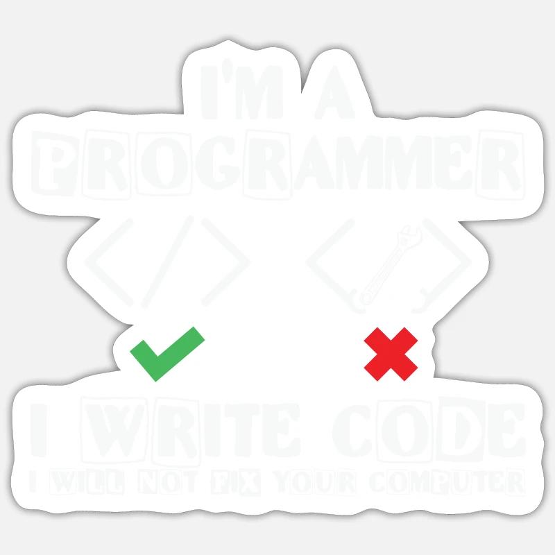 I'm a Programmer i write code Lover Coding - Sticker Größe S (10 x 10 cm) - Mattweiß