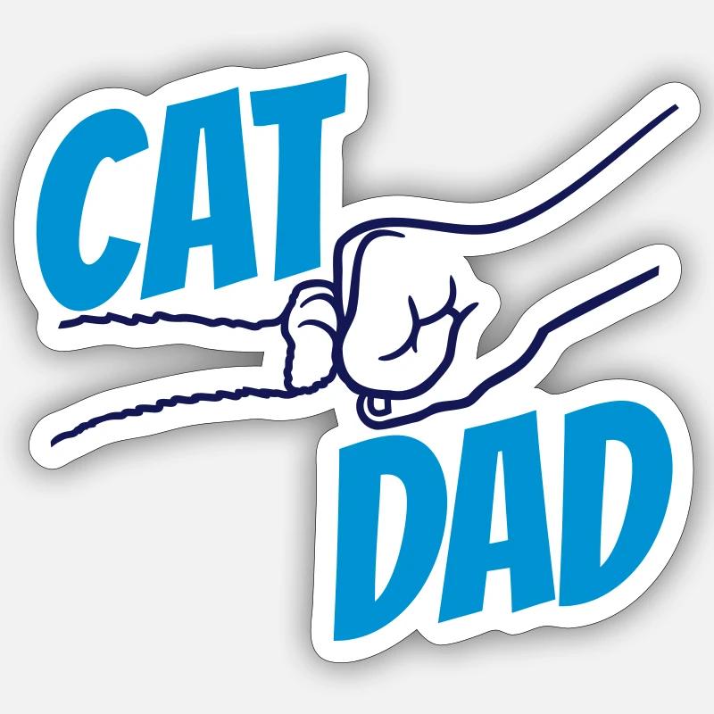 Conception du logo Cat Dad Sticker taille S (10 x 10 cm)