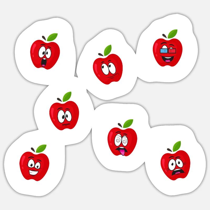Pommes - Sticker taille S (10 x 10 cm) - blanc mat