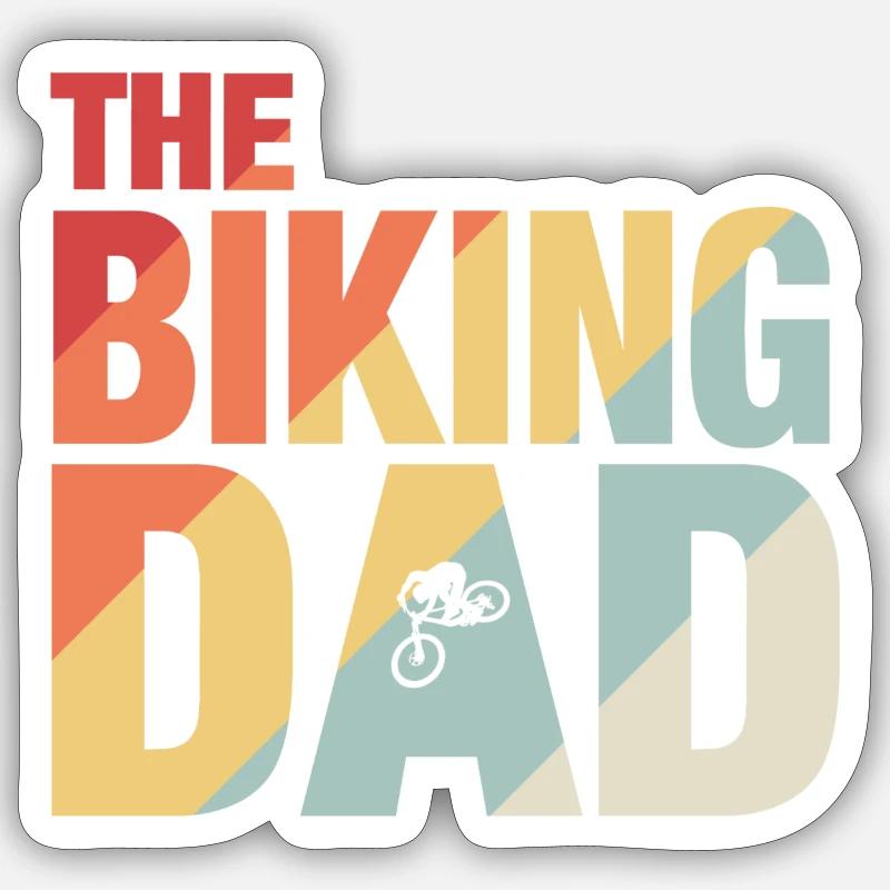 The Biking Dad - Sticker Größe S (10 x 10 cm) - Mattweiß