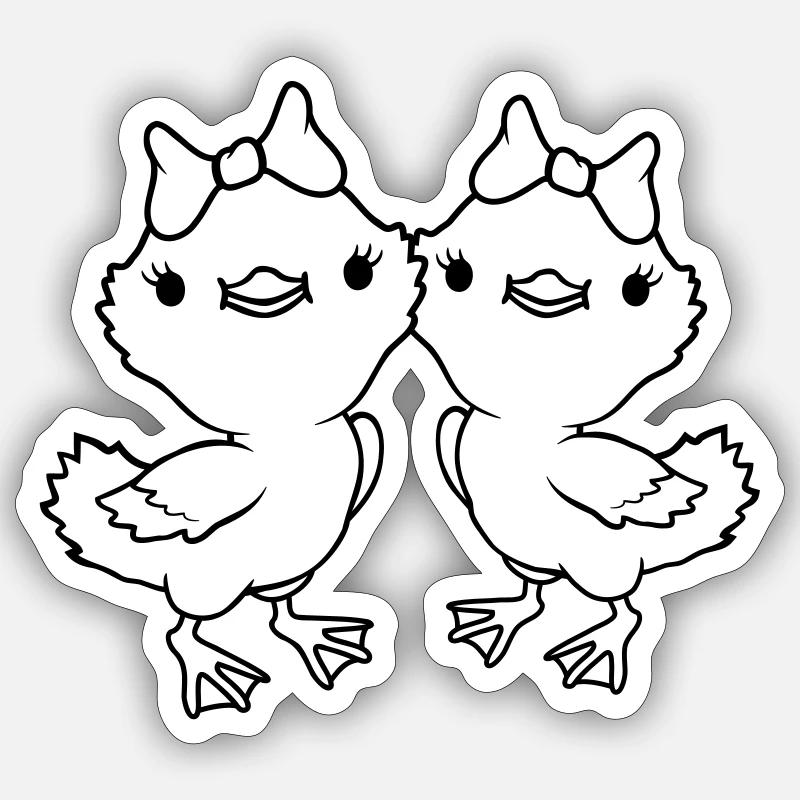 Girlfriends 2 Chicks Équipe - Sticker taille S (10 x 10 cm) - blanc mat