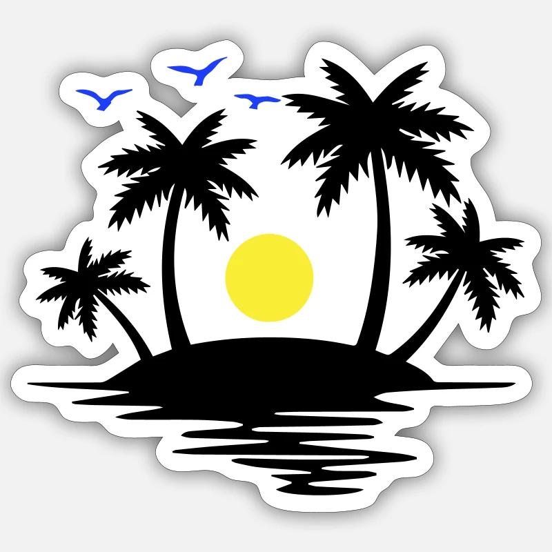 Paradise Island - Sticker size S (10 x 10 cm) - white matte