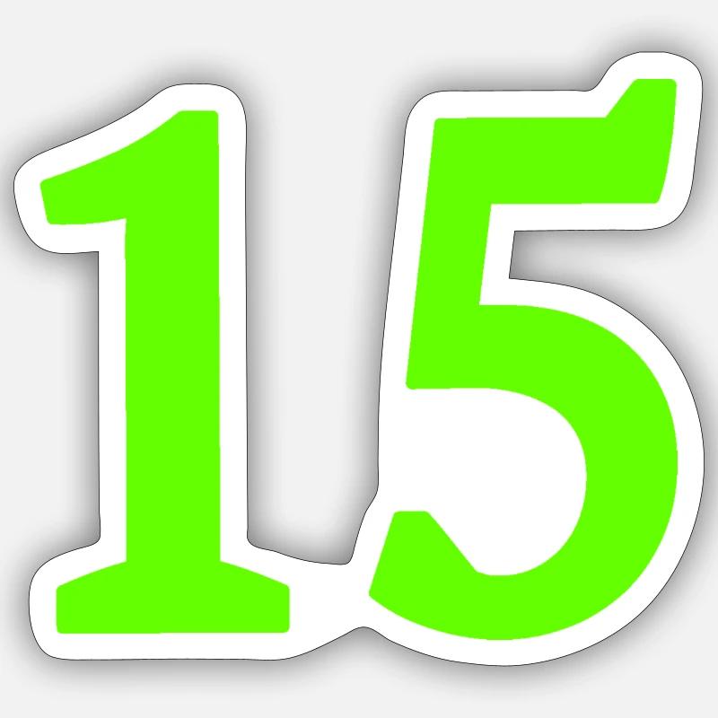 Numéro 15 Sticker taille S (10 x 10 cm)