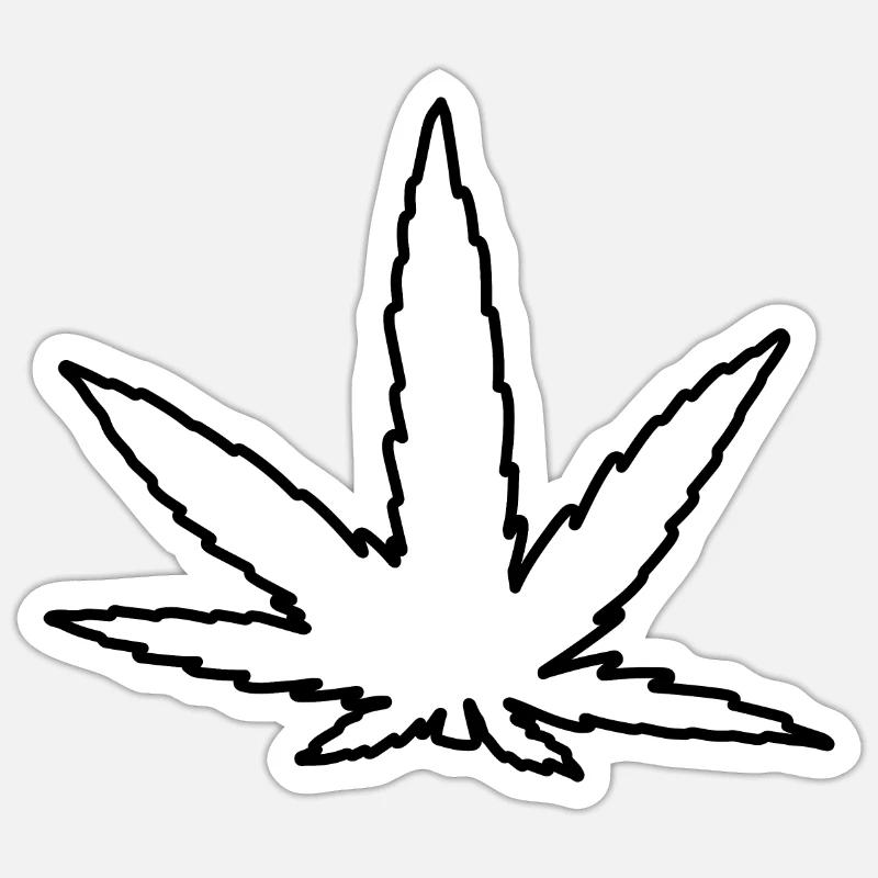 Feuille de cannabis Sticker taille S (10 x 10 cm)