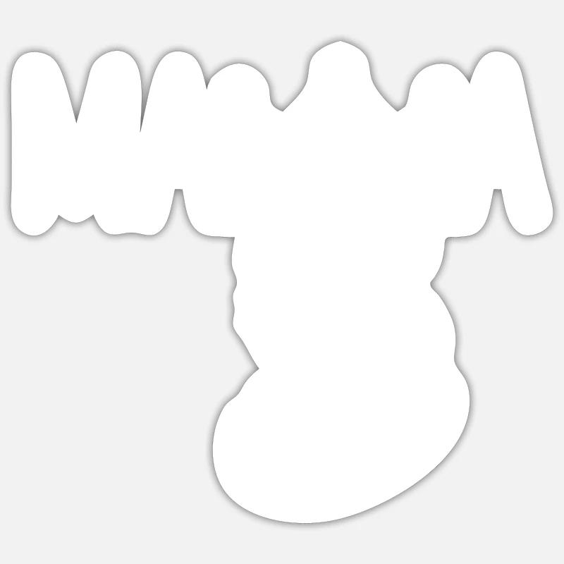 mama couronne - Sticker taille S (10 x 10 cm) - blanc mat