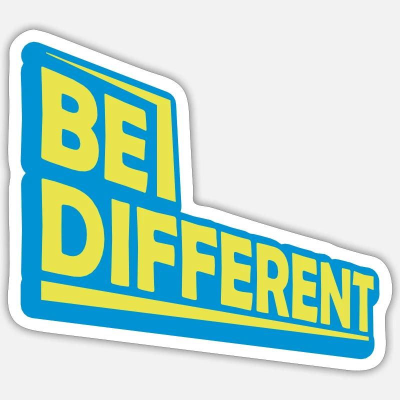 Soyez différent Logo Design - Sticker taille S (10 x 10 cm) - blanc mat