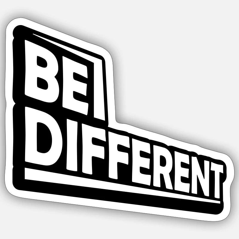 Be different Logo Design - Sticker Größe S (10 x 10 cm) - Mattweiß