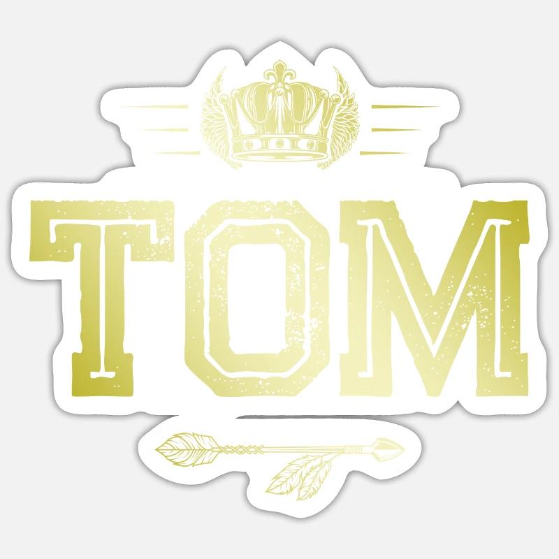 Tom - Sticker taille S (10 x 10 cm) - blanc mat