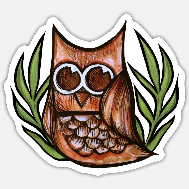 Cute Owl - Sticker size S (10 x 10 cm) - white matte