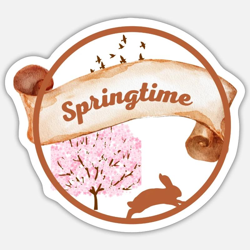 Springtime - Sticker Größe S (10 x 10 cm) - Mattweiß
