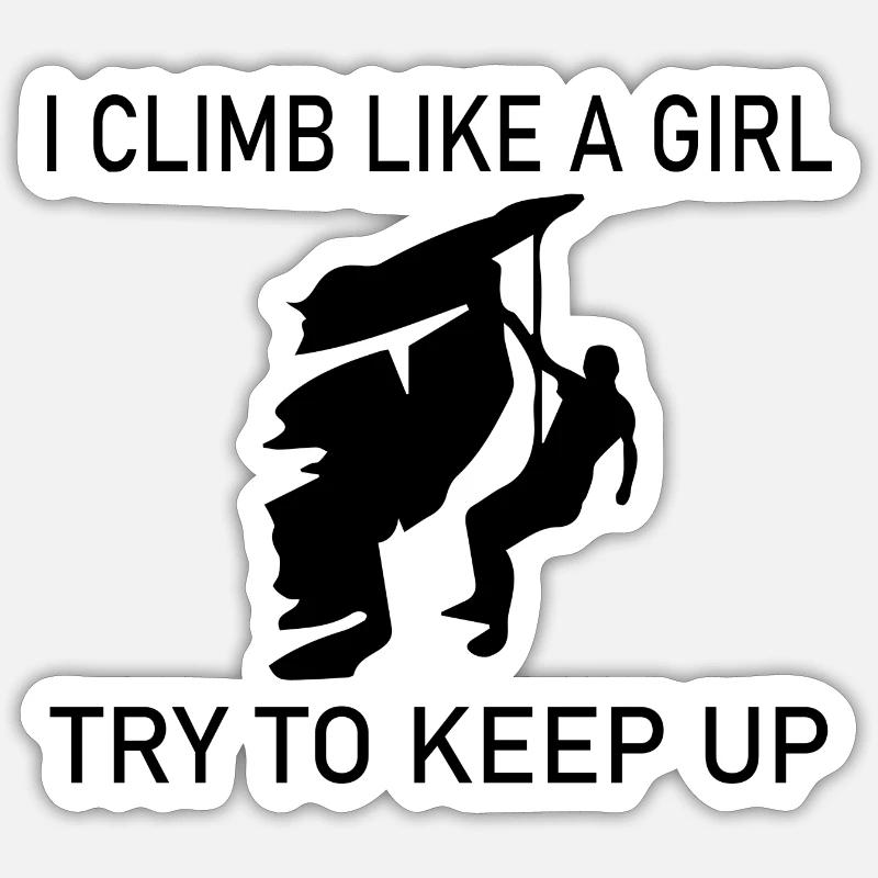 climbing - Sticker size S (10 x 10 cm) - white matte