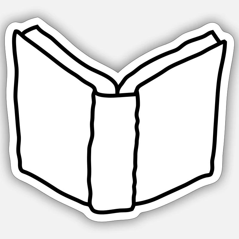 Comic offenes Roman Buch - Sticker Größe S (10 x 10 cm) - Mattweiß