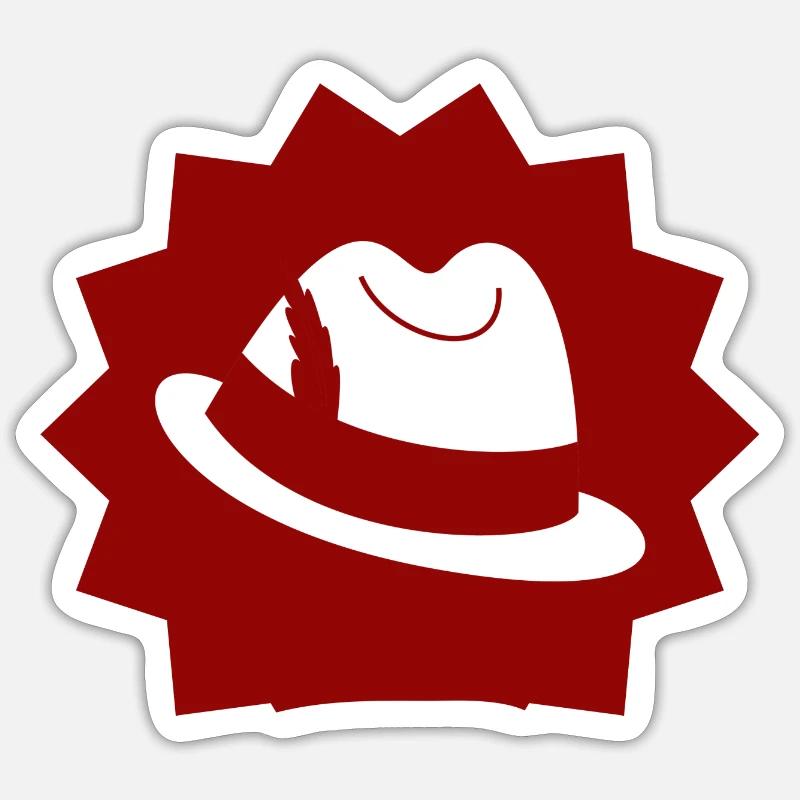 Hut - Sticker Größe S (10 x 10 cm) - Mattweiß