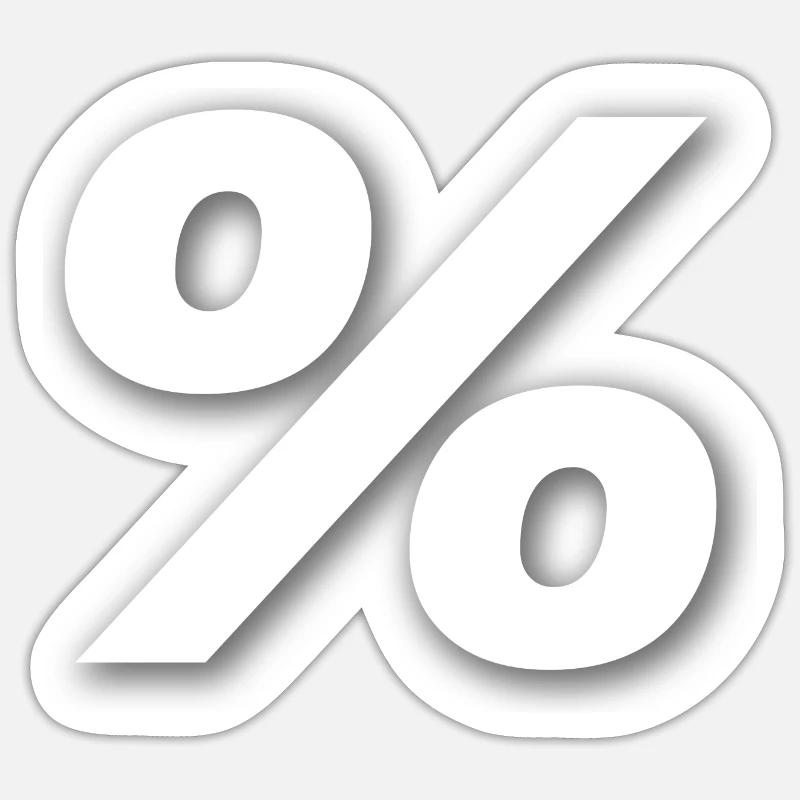 % Prozent - Sticker Größe S (10 x 10 cm) - Mattweiß