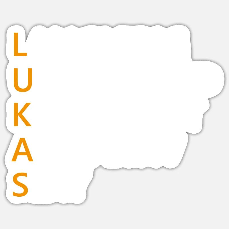 Lukas Name Geschenk - Sticker Größe S (10 x 10 cm) - Mattweiß