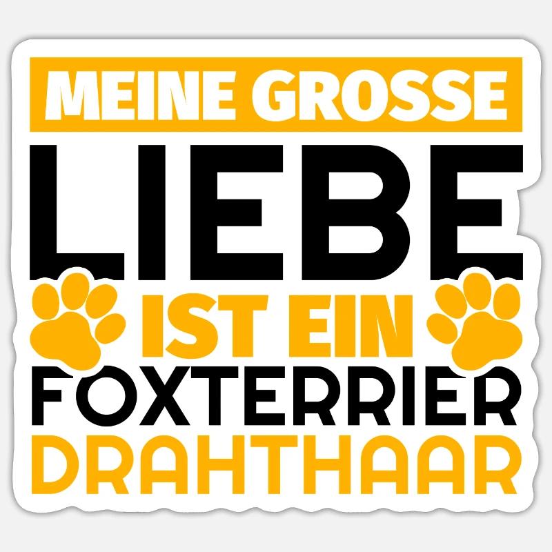Foxterrier Drahthaar Geschenke lustig - Sticker Größe S (10 x 10 cm) - Mattweiß