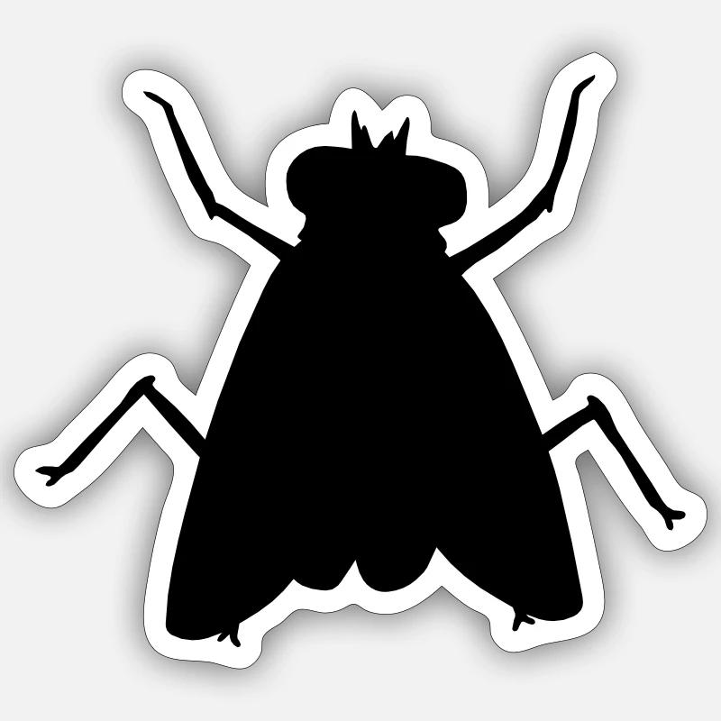 Silhouette Small House Fly Insect - Sticker size S (10 x 10 cm) - white matte