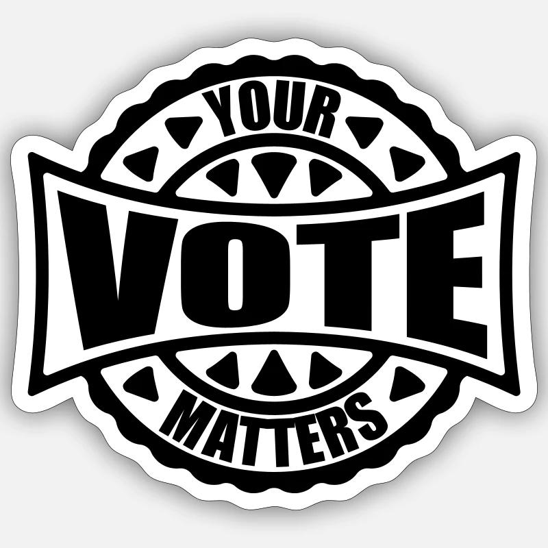 votre vote compte citation - Sticker taille S (10 x 10 cm) - blanc mat