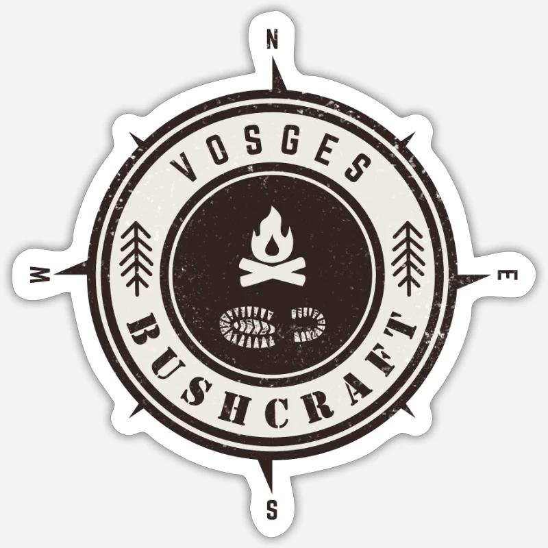 Bushcraft Vosges - Sticker size S (10 x 10 cm) - white matte