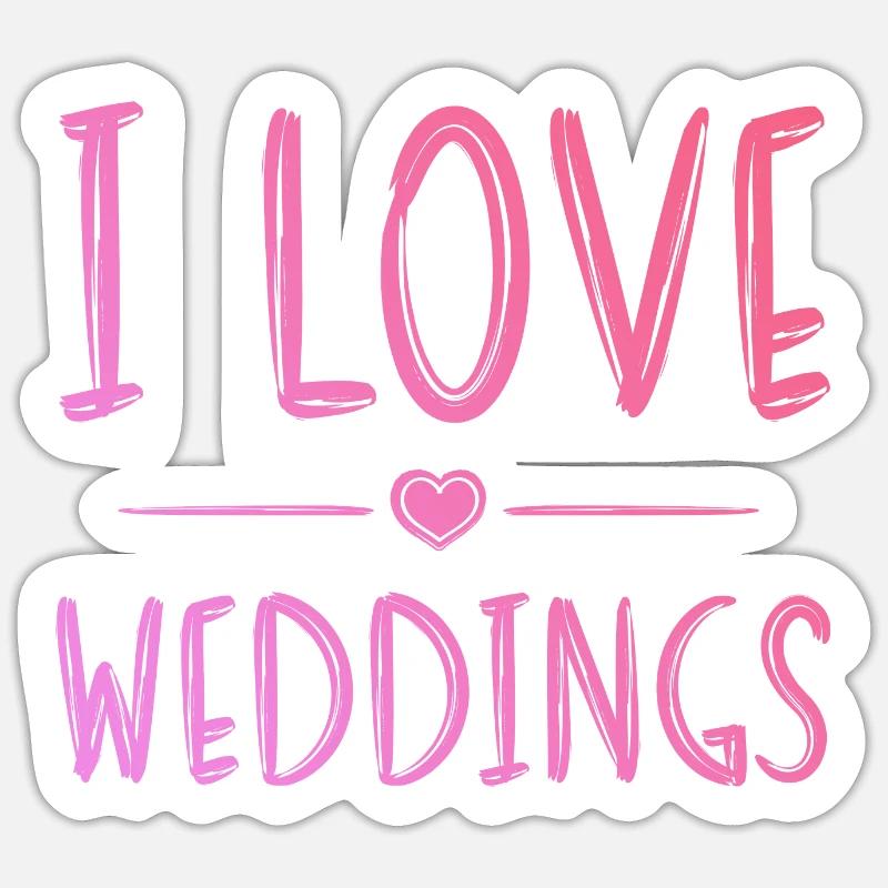 J’adore le mariage - Sticker taille S (10 x 10 cm) - blanc mat