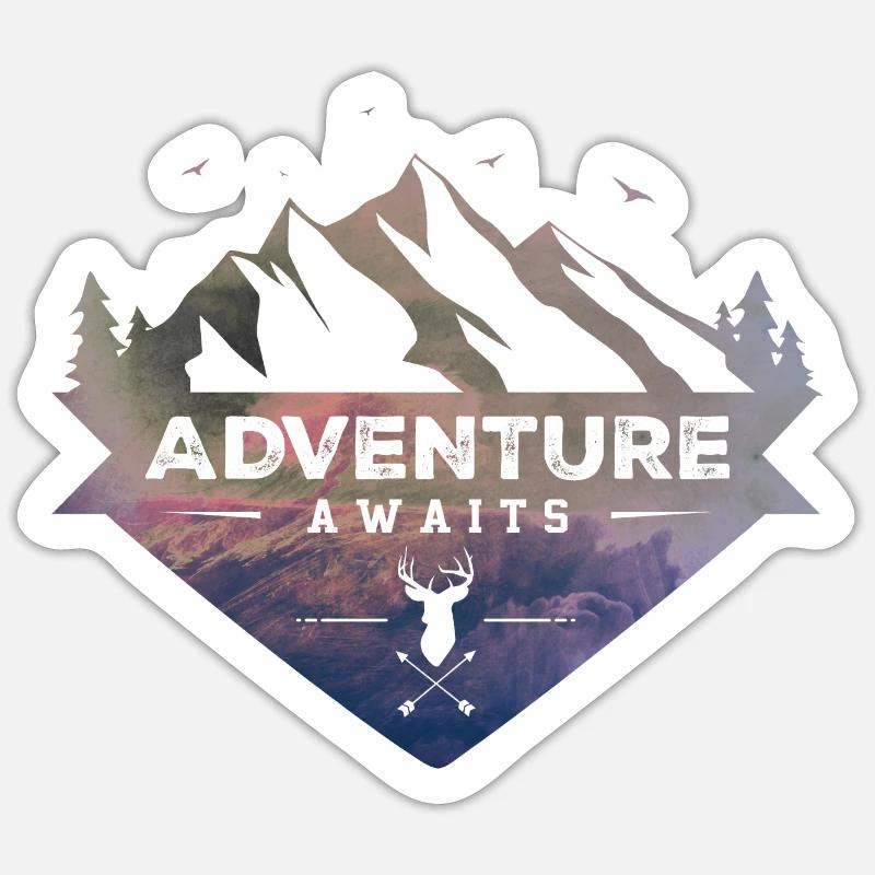 L’aventure vous attend - Sticker taille S (10 x 10 cm) - blanc mat