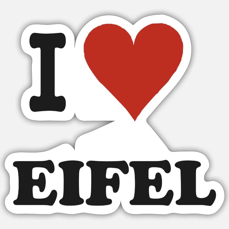 J’adore Eifel - Sticker taille S (10 x 10 cm) - blanc mat