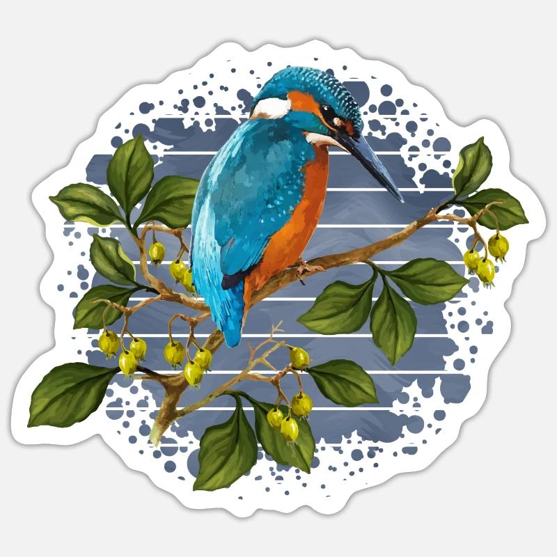 Bunter Vogel - Sticker Größe S (10 x 10 cm) - Mattweiß