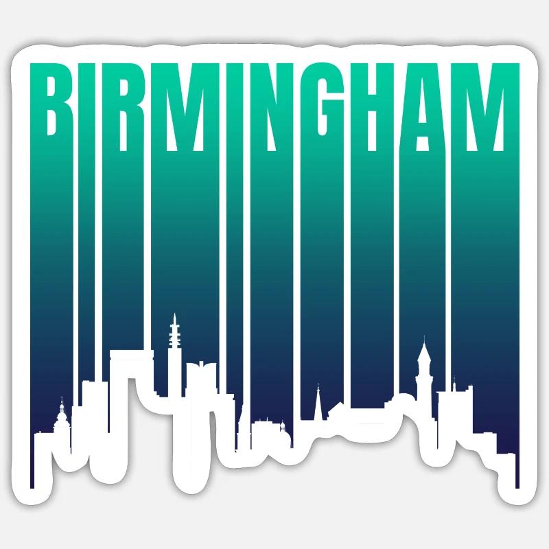 Birmingham Skyline Gradient Sticker size S (10 x 10 cm)