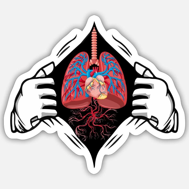 Heart, lungs, heart-lung system Sticker size S (10 x 10 cm)