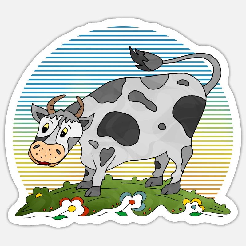 Stier - Sticker Größe S (10 x 10 cm) - Mattweiß