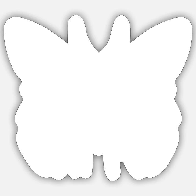 Papillon Blanc C.C - Sticker taille S (10 x 10 cm) - blanc mat
