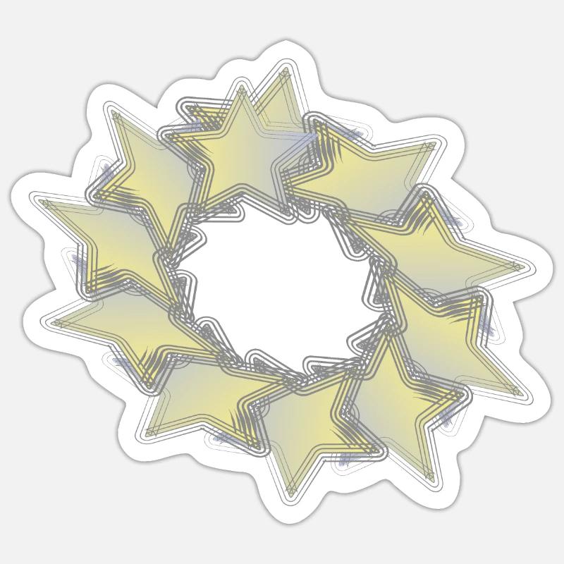 Muster Sternenkreis effect Sticker Größe S (10 x 10 cm)