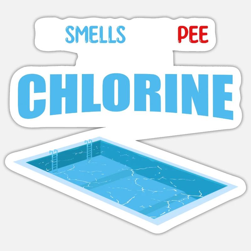 Ça sent l’urine ajouter du chlore à la piscine Sticker taille S (10 x 10 cm)
