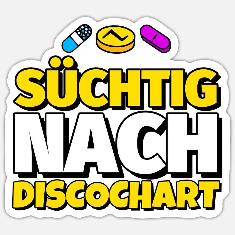 Discochart Tanz lustig Geschenk - Sticker Größe S (10 x 10 cm) - Mattweiß