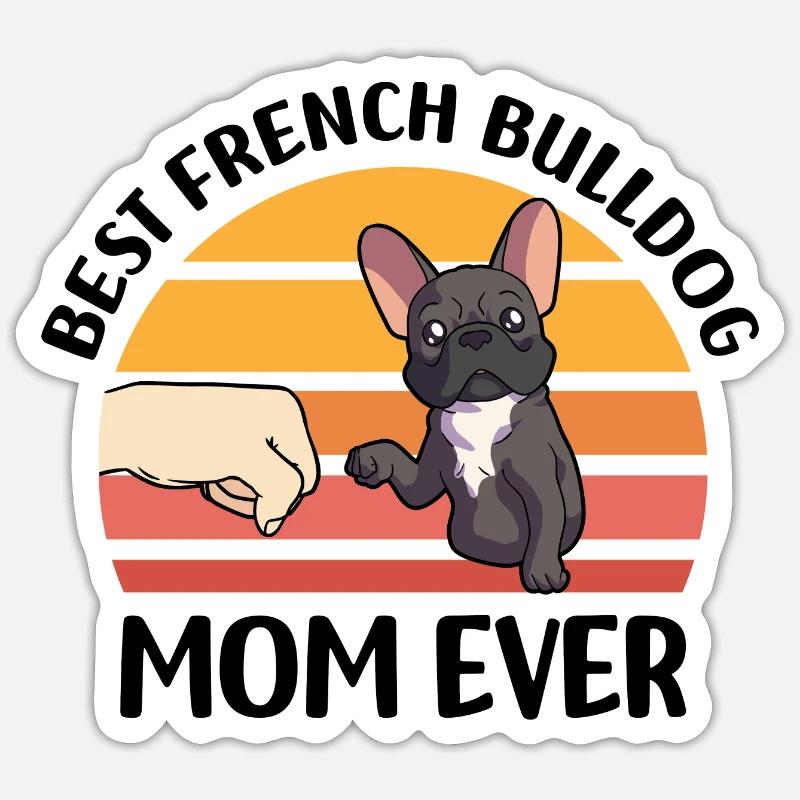 Français Bouledogue - Sticker taille S (10 x 10 cm) - blanc mat