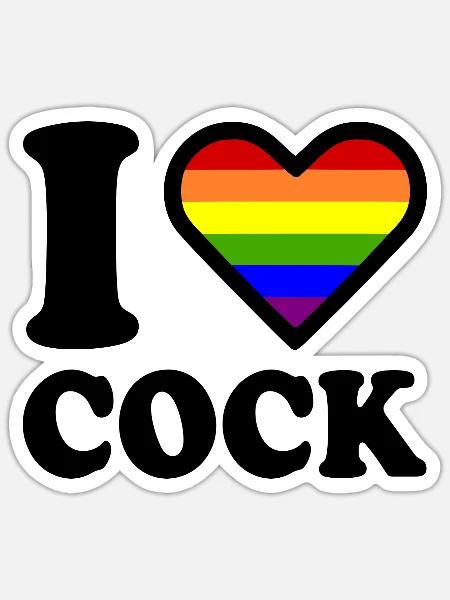 I love cock - Sticker Größe S (10 x 10 cm) - Mattweiß