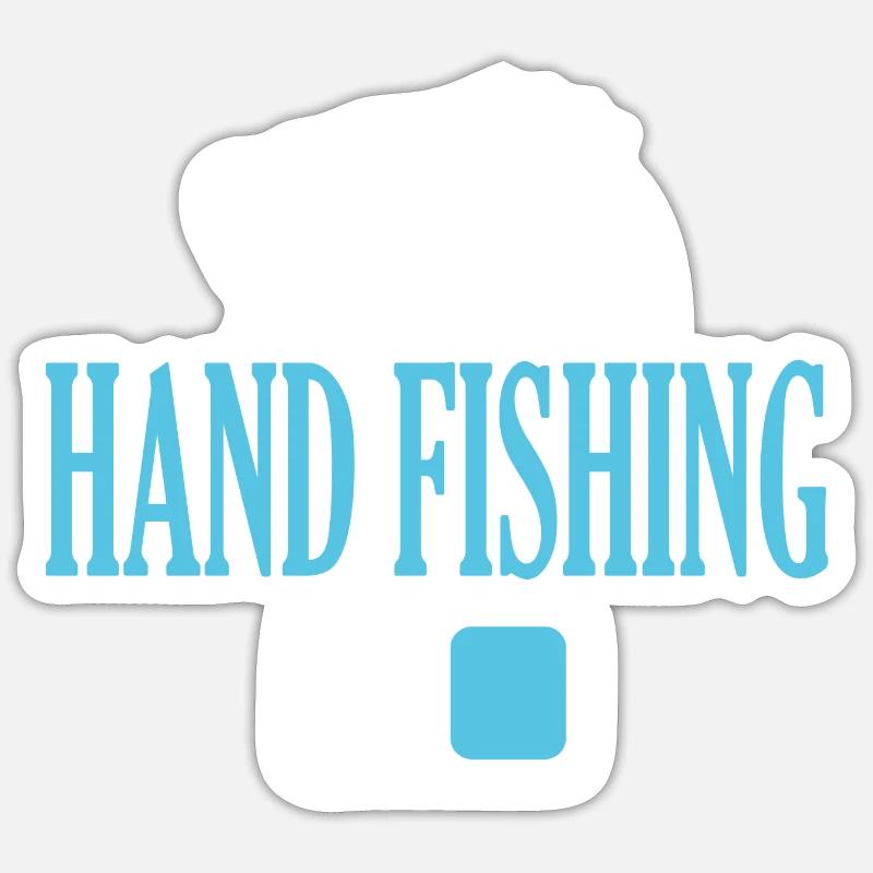 Mode de pêche à la main du pêcheur activé Sticker taille S (10 x 10 cm)